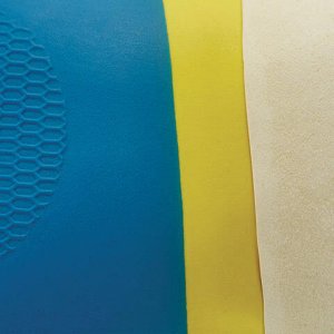 Перчатки латексно-неопреновые MANIPULA &quot;Союз&quot;, хлопчатобумажное напыление, размер 9-9,5 ( L), синие/желтые, LN-F-05