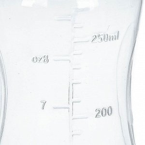 Бутылочка для кормления 250 мл приталенная, с ручками, цвет белый