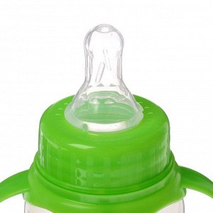 Бутылочка для кормления «Лисичка Соня» детская классическая, с ручками, 250 мл, от 0 мес., цвет зелёный