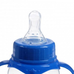Mum&Baby Бутылочка для кормления «Малыш» детская классическая, с ручками, 250 мл, от 0 мес., цвет синий