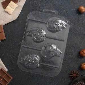 Форма для шоколада и конфет «Котятки на палочке», цвет прозрачный