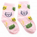 Детские носки 3-5 лет 15-18 см &quot;Котики&quot; Розовые