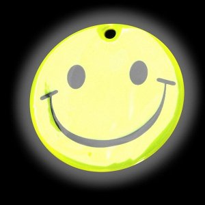 Светоотражающий элемент «Смайлик-улыбка», двусторонний, d = 5 см, цвет жёлтый