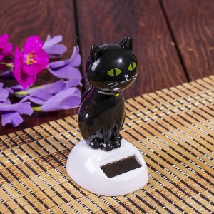 Маятник пластик от солнечной батареи "Чёрный котик" 10,5х5х6 см