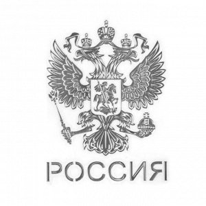 Наклейка на автомобиль герб России, 6 х 4.5 см цвет серебро