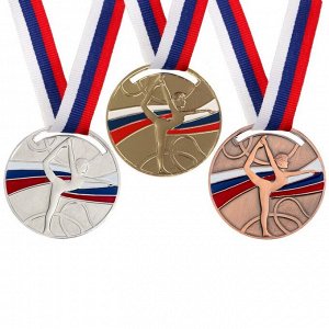 Медаль тематическая 140 "Гимнастика" диам 5 см, бронза