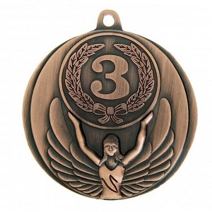 Медаль призовая 017, d= 4,5 см. 3 место. Цвет бронза. Без ленты