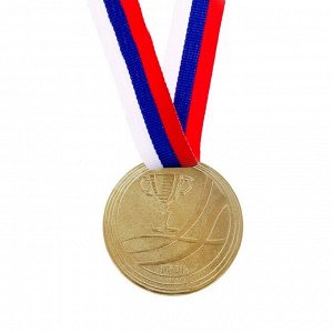 Медаль призовая, 1 место, золото, d=6 см