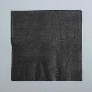 Салфетки бумажные, однотонные, 33x33 см, набор 20 шт., цвет чёрный