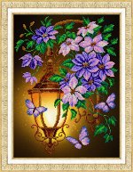 Набор (вышивка бисером) Фонарик и клематисы