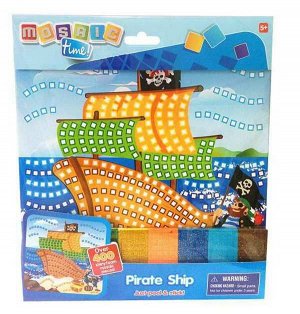 FM5015 Мозаика Пиратский корабль, более 400 деталей, собираем по цветам, 26х28х1см