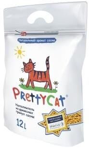 PrettyCat наполнитель древесный для кошачьих туалетов "Wood Granules" 4 кг (12 л)