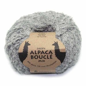 Пряжа DROPS Alpaca Boucle Цвет.5110m Light grey/св.серый