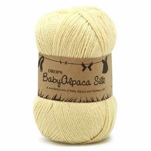 Пряжа DROPS Baby Alpaca Silk Цвет.2110 Light yellow/св.желтый