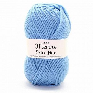 Пряжа DROPS Merino Extra Fine Цвет.19 Light grey blue/св.сер.синий