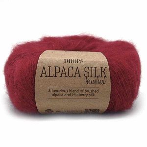 Пряжа DROPS Brushed Alpaca Silk Цвет.07 Red/красный