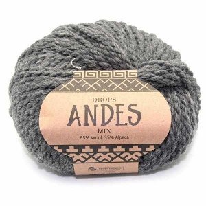 Пряжа DROPS Andes Цвет.0519m Dark grey/т.серый