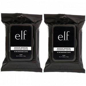 E.L.F., Очищающие салфетки для снятия макияжа, 2 упаковки по 20 карат, 40 предварительно увлажненных салфеток