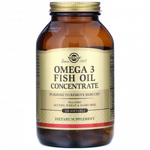 Solgar, Омега-3 рыбий жир, концентрат, 120 мягких таблеток