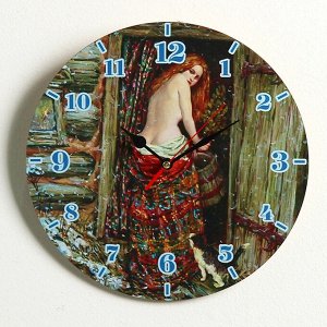 Часы настенные, серия: Интерьер, для бани "Девица в бане"