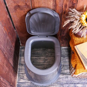Туалет дачный, h = 35 см, без дна, с креплением к полу, серый
