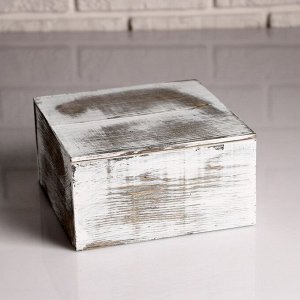Ящик деревянный 19*19*10 см подарочный с разделителем и крышкой состаренный