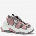 807509/03-08 розовый текстиль/иск.нубук женские туфли открытые