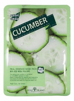 [MAYISLAND] Маска тканевая тонизирующая  с экстрактом огурца Real Essense Cucumber Mask Pack, 25 мл