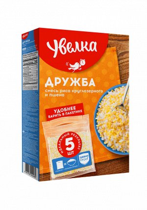 Увелка вар. пак. Смесь рис круглоз.шлиф.+пшено шлиф. "Дружба" 400г 1/5/6, шт