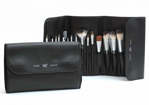 BLACK CLASSIC Набор макияжных кистей в чехле (16 кистей)