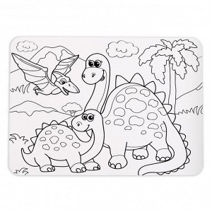 Пазл в рамке «Мир динозавров», 34 детали + раскраска