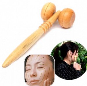 Мини массажер для лица, дерево