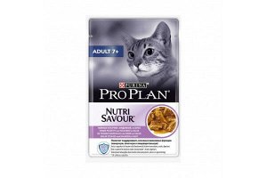 Pro Plan Adult 7+ влажный корм для кошек старше 7 лет Индейка в соусе 85гр пауч АКЦИЯ!