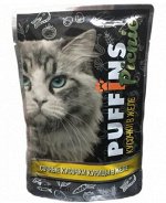 Puffins Picnic влажный корм для кошек Курица в желе 85гр пауч