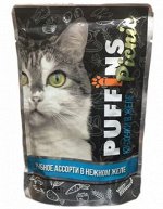 Puffins Picnic влажный корм для кошек Рыбное ассорти в желе 85гр пауч