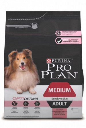 Pro Plan (Проплан) Medium Adult Sensitive сухой корм для собак средних пород Лосось/рис 3кг