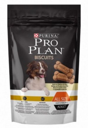 Pro Plan Dog Bisquits лакомство для собак с избыточным весом или стерилизованных Курица/Рис 400гр