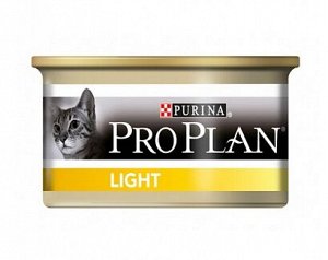 Pro Plan Light влажный корм для кошек с избыточным весом Индейка 85гр консервы