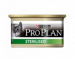 Pro Plan Sterilised влажный корм для стерилизованных кошек Лосось+Тунец 85гр консервы
