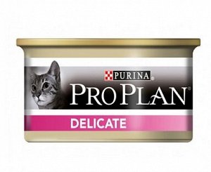 Pro Plan Delicate влажный корм для кошек с чувствительным пищеварением Индейка 85гр консервы
