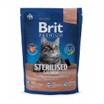 Brit Premium Cat Sterilised сухой корм для стерилизованных кошек нежный лосось с курицей и куриной печенью 1,5кг