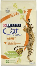 Cat Chow Adult сухой корм для кошек Домашняя птица 1,5кг
