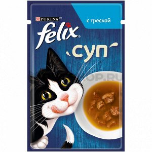 FELIX Soup Cod влажный корм для кошек с Треской соус 48гр пауч АКЦИЯ!