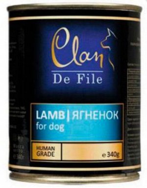 Clan De File Lamb влажный корм для собак Ягненок 340гр консервы