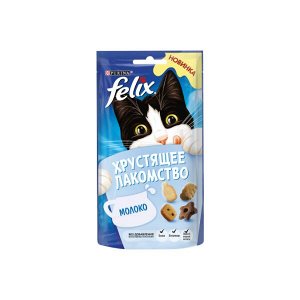 Purina Felix хрустящее лакомство для взрослых кошек с молоком, 60г