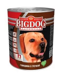 Зоогурман Big Dog влажный корм для собак Говядина с гречкой 850гр консервы