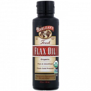 Barlean&#x27 - s, Organic Fresh, Flax Oil, 8 fl oz (236 ml)