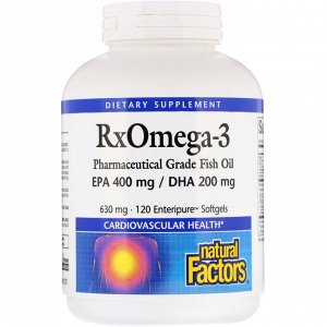 Natural Factors, Rx Omega-3, 120 Enteripure Softgels