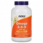 Now Foods, Омега 3-6-9, 1000 мг, 250 мягких желатиновых капсул