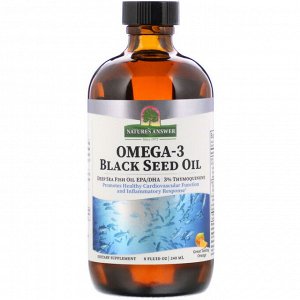 Nature&#x27 - s Answer, Omega-3 with Black Seed Oil, Orange, 8 fl oz (240 ml)